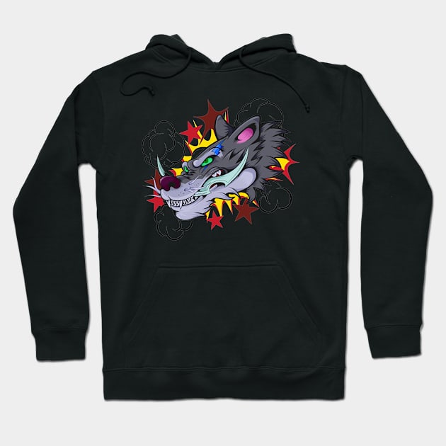 Dope wolf Gang mean face illustration Hoodie by slluks_shop